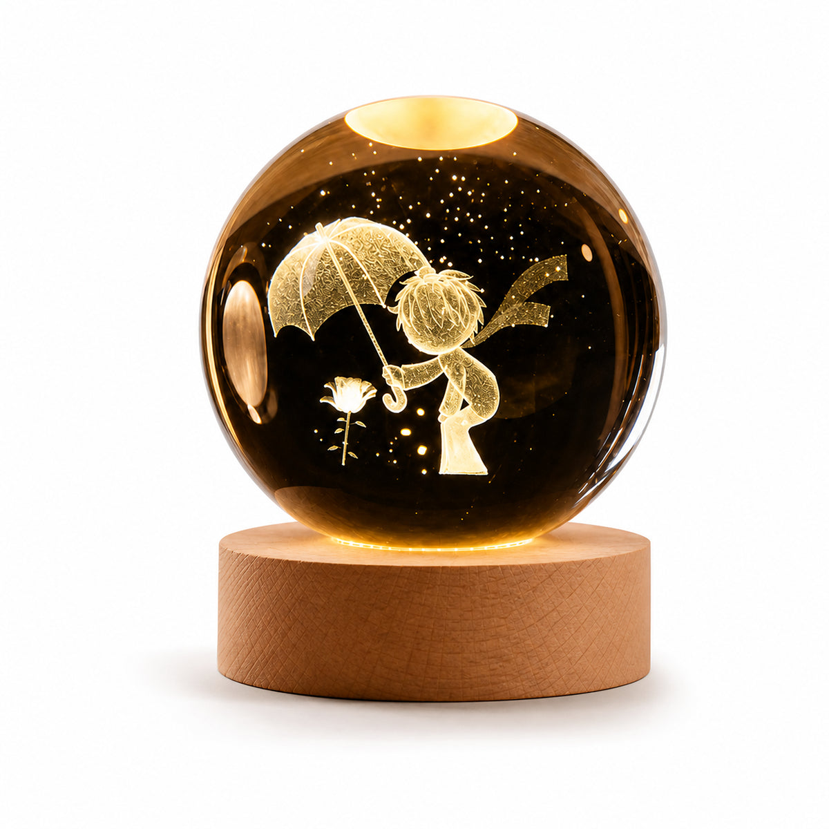 Veilleuse enfant d'ambiance Boule de Cristal avec projections, Amidenuit