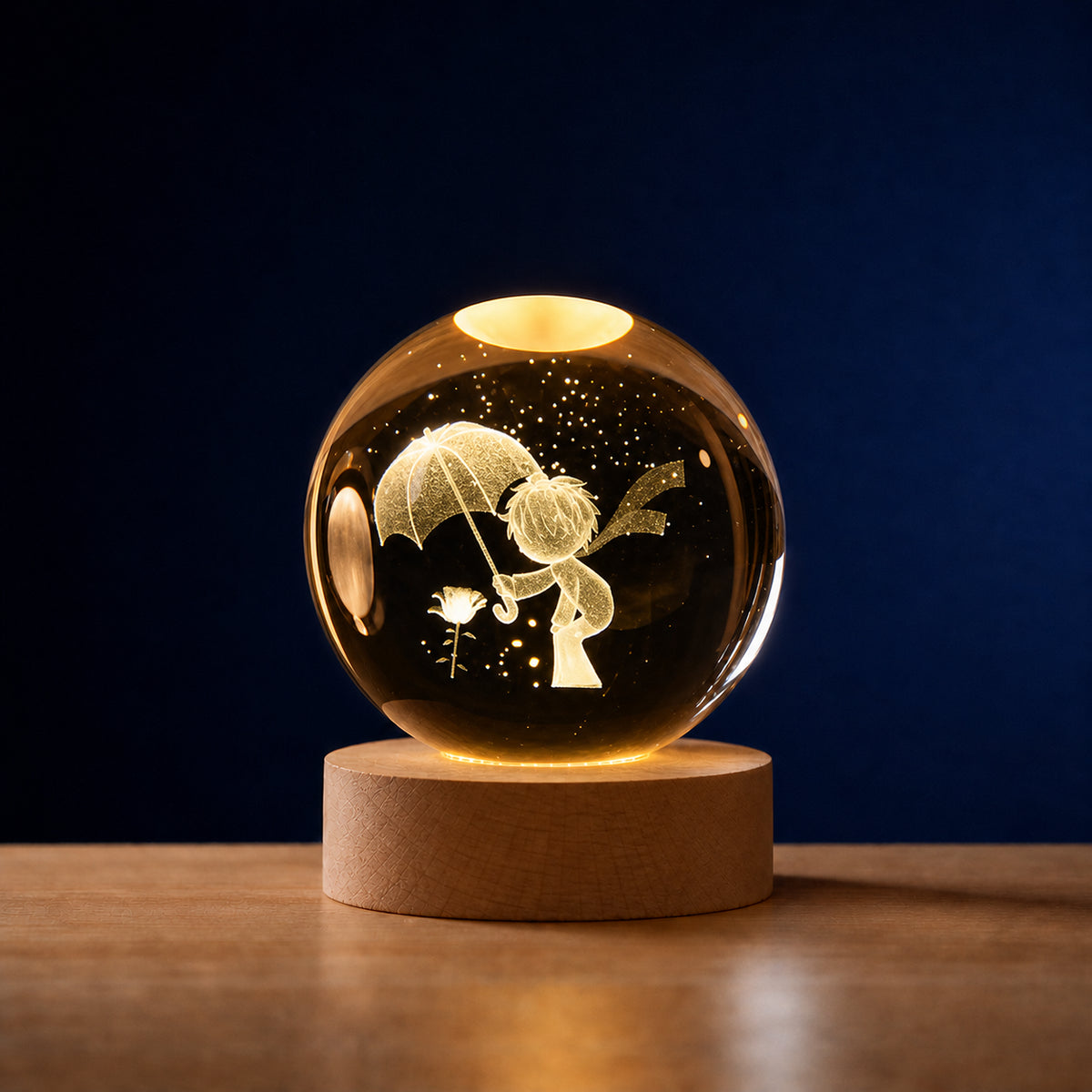 Veilleuse enfant d'ambiance Boule de Cristal avec projections, Amidenuit
