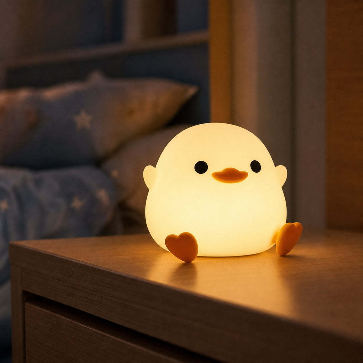 Veilleuse bébé Duffy en forme de canard, lumière ambre chaude, Amidenuit