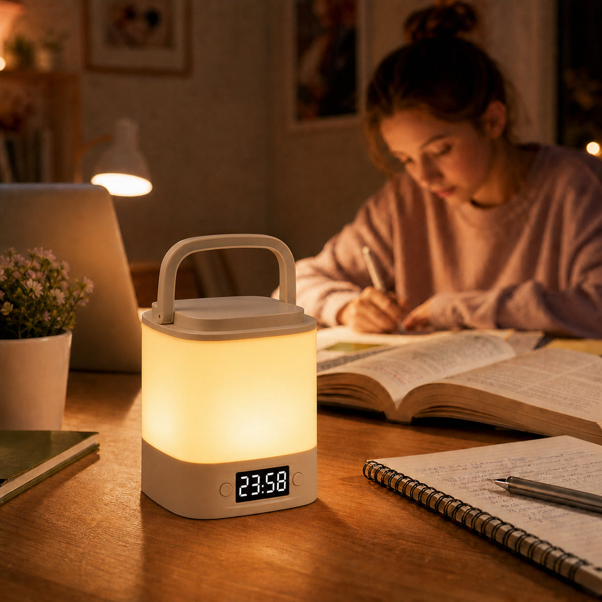 Veilleuse adulte tactile Halo, diffusion de lumière à 360°, Amidenuit