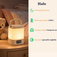 Veilleuse adulte tactile Halo, diffusion de lumière à 360°, Amidenuit