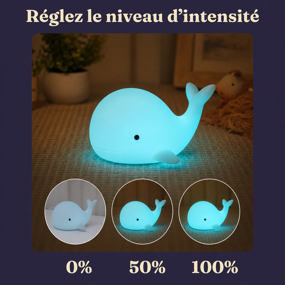 Veilleuse bébé Compagnon Baleine — Wally
