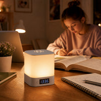 Veilleuse adulte tactile Lumis avec télécommande et affichage de l'heure, Amidenuit