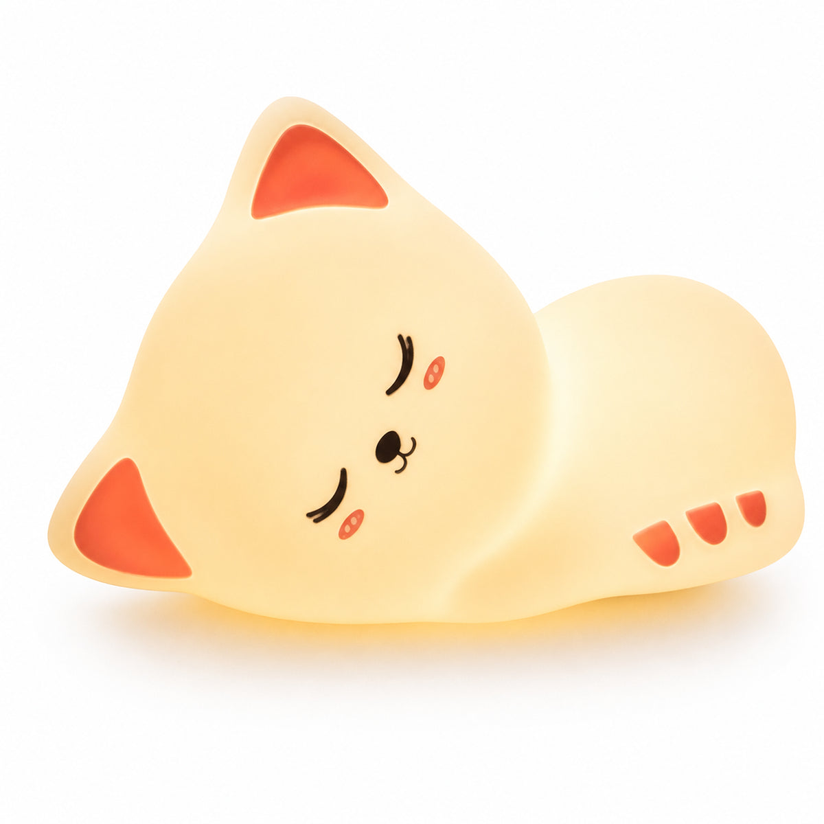 Veilleuse bébé Nala en forme de chat, lumière ambre chaude, Amidenuit