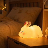 Veilleuse bébé Nino en forme de lapin, lumière ambre chaude, Amidenuit