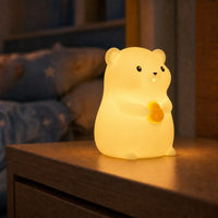 Veilleuse bébé Nooka en forme de hamster, lumière ambre chaude, Amidenuit