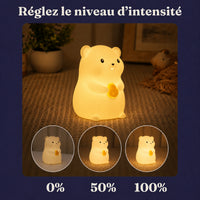 Veilleuse bébé Nooka en forme de hamster, lumière ambre chaude, Amidenuit