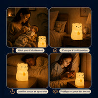 Veilleuse bébé Nooka en forme de hamster, lumière ambre chaude, Amidenuit