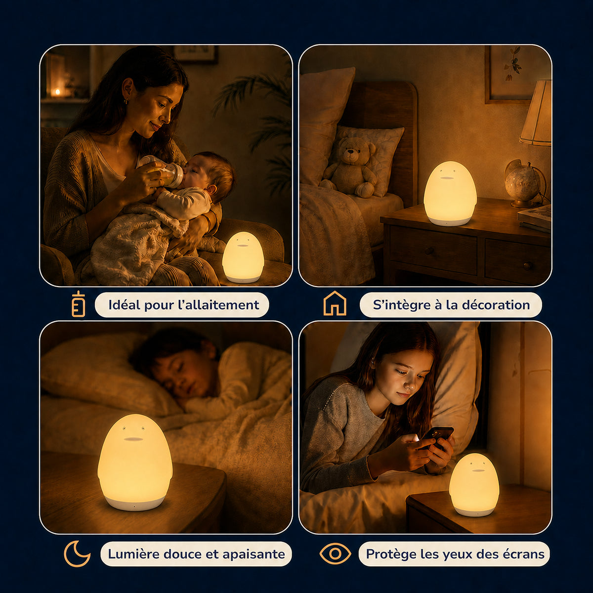 Veilleuse enfant Pino, compagnon lumineux, Amidenuit