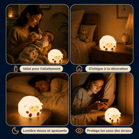 Veilleuse bébé Rosie en forme de mouton, lumière ambre chaude, Amidenuit