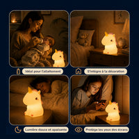Veilleuse bébé Stella en forme de licorne, lumière ambre chaude, Amidenuit