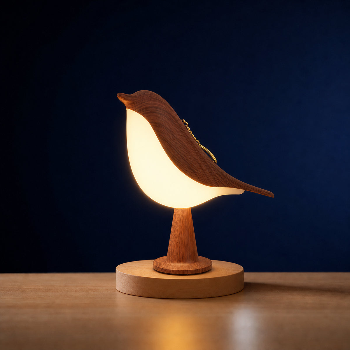 Veilleuse adulte Pica en forme d'oiseau doré, lampe d'ambiance design, Amidenuit