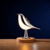 Veilleuse adulte Pica en forme d'oiseau doré, lampe d'ambiance design, Amidenuit