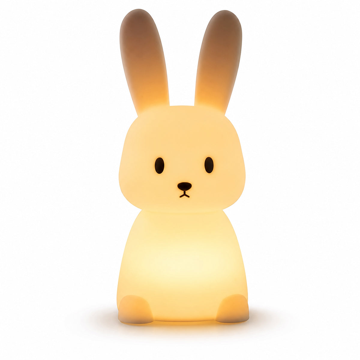 Veilleuse bébé Praline en forme de lapin, silicone doux et lumière ambre chaude, Amidenuit